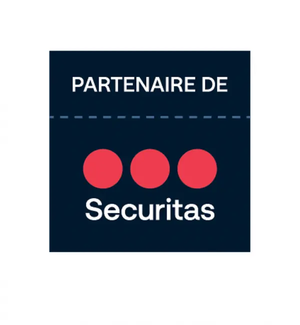 Badge met de vermelding « Partenaire de Securitas »